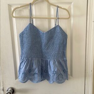 Blue Smocked Women's Top